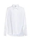 Attico Asymmetric Oversized Shirt In Bianco