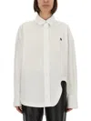 Attico White Logo Cotton Shirt In Gray