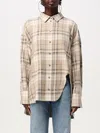 Attico Beige Check Shirt In Beige