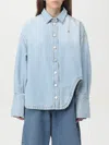 Attico The  Ready To Wear Gend - Light Blue Denim Short Coat Light Blue Denim Main Fabric: 100% Cotto In Hellblau
