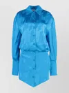 Attico Shirtdress Viscose Asymmetric Hem