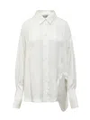 Attico Diana Parachute Canvas Overshirt In White