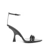 Attico 95mm Ester Suede & Crystal Sandals In Black