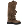 Attico Robin Passeggiata Suede Knee-high Boots In Brown