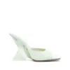 Attico Bicolor Calfskin Platform Sandals In Green