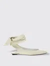 Attico Bridal Cloe Leather Slingback Flats In White