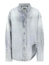 Attico "diana'' Sky Blue Shirt Jacket In Azul