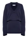 Attico Abito Cotton Mini Sweater Dress In Purple
