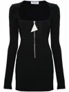 Attico Mini Dress With Deep V-neck In Black