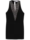 Attico Bead Embellished Mini Dress In Black