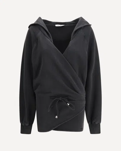 Attico Hoodie Mini Dress In Black