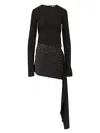 Attico Mini Dress With Thermostrass Studs And Asymmetric Hem