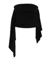 Attico Draped Asymmetric Mini Skirt In Black