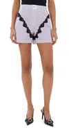 Attico Mini Striped Short Pants For Women In White/purple
