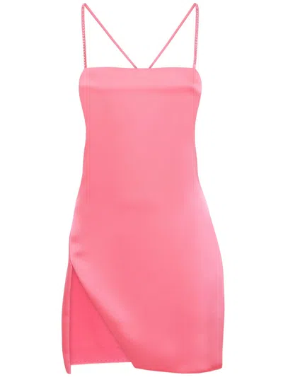 Attico Short Pink Dress With Elegant Thin Straps