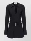 Attico Mini Dress With Deep V-neck In Black