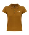 Attico Short Sleeve Polo Shirt In Brown