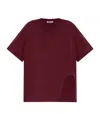 Attico Crewneck Mock Neck Logo Embroidered Top In Brown