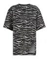 Attico Zebra Print Cotton T-shirt In Black