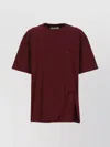 Attico Short Sleeves With Asymmetric Hem And Embroidered Detail In Burgundy