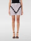 Attico Mini Striped Short Pants For Women In Violet