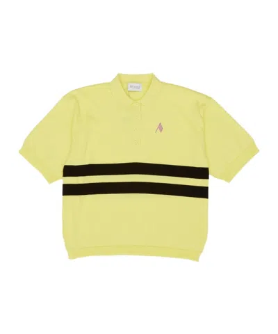 Attico Short-sleeved Polo Shirt In Yellow