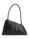 Attico Double Zipper Shoulder Bag In Black
