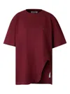Attico Side-slit T-shirt In Burgundy