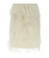 Attico Elastic Waistband Feather Detailed Skirt In Neutral