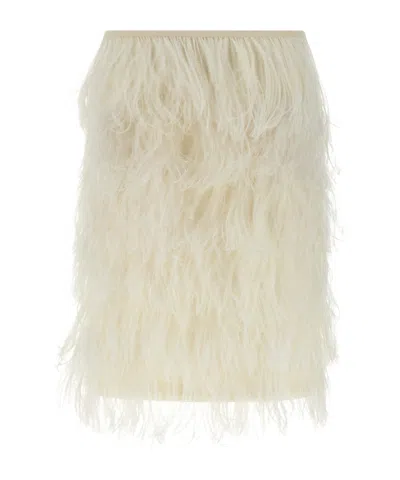 ATTICO OSTRICH FEATHER MINI SKIRT
