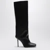 Attico Sienna 105 Knee-high Boots In Calf Leather In Black