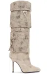 Attico Sienna Tube Boot In Sand Melange