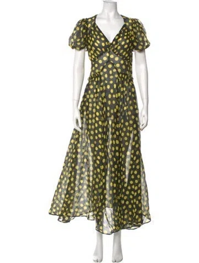 Pre-owned Attico Silk Long Dress In Black