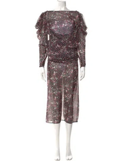 Pre-owned Attico Silk Long Dress In Multi