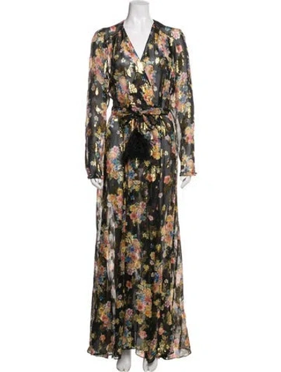 Pre-owned Attico Silk Long Dress In Multicolor
