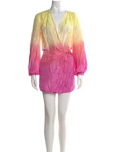 Pre-owned Attico Silk Mini Dress In Multi