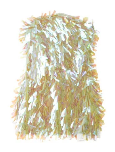 Pre-owned Attico Silk Mini Dress In Neutrals