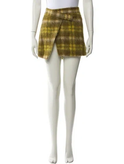 Pre-owned Attico Silk Mini Skirt In Green