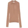 Attico Chunky-ribbed Polo Top