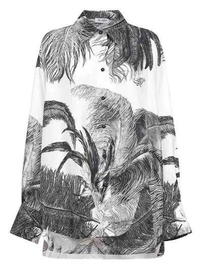 Attico Silk Twill Shirt In Multi