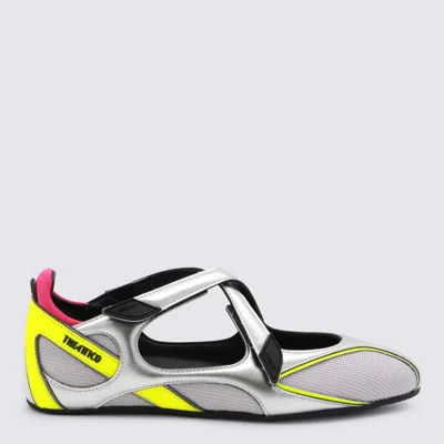 ATTICO SILVER AND FLUO SNEAKERS