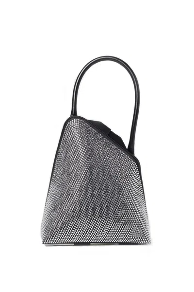 Attico Sunset Mini Crystal-embellished Tote Bag In Gray