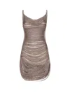 Attico Silver Knit Fringed Mini Dress
