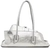 Attico Silver Leather La Passeggiata Top Handle Bag In Silver