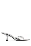 Attico Cracked Laminated Leather Bes Mules In Silver