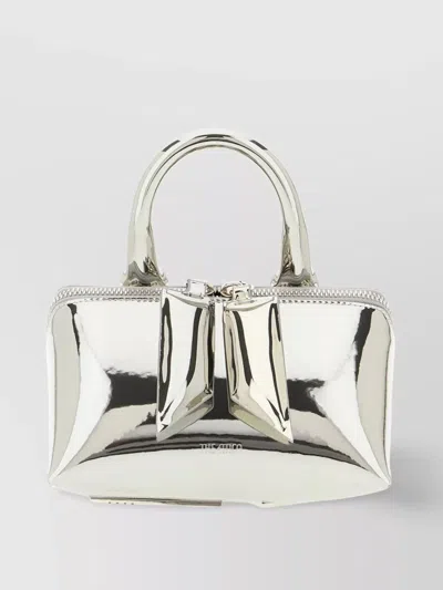 ATTICO SILVER LEATHER FRIDAY HANDBAG