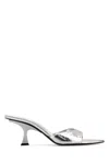 Attico Cracked Laminated Leather Bes Mules In Silver
