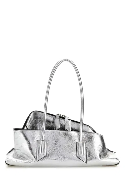 Attico Silver Leather Small La Passeggiata Handbag
