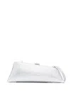 Attico Silver Nights Crystal-embellished Leather Clutch With Detachable Strap In Silver