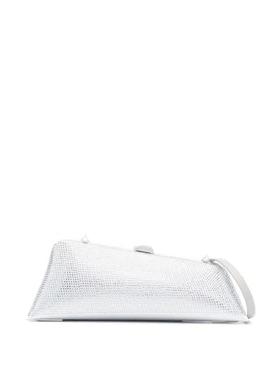 ATTICO SILVER LONG NIGHT SATIN CLUTCH